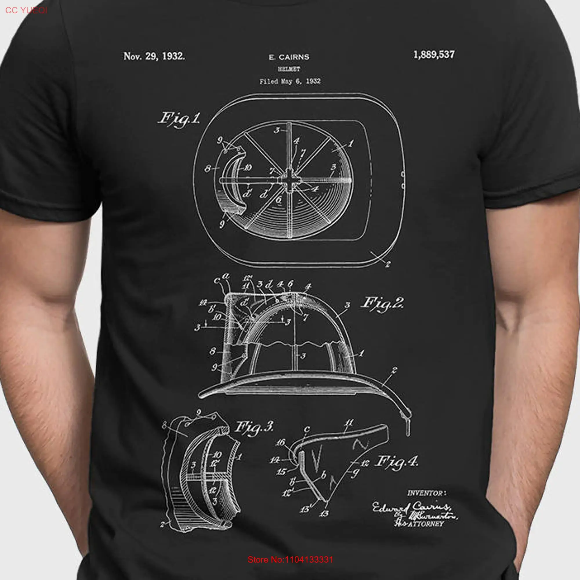 Футболка пожарного патент для жены P093 с длинным или коротким рукавом