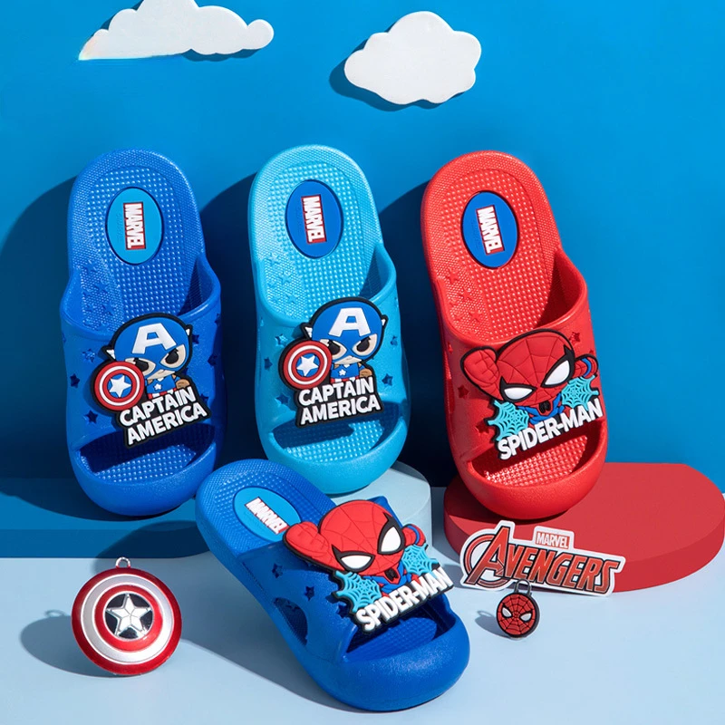 Сандалии детские летние с открытым носком босоножки диснеевские Человек-паук