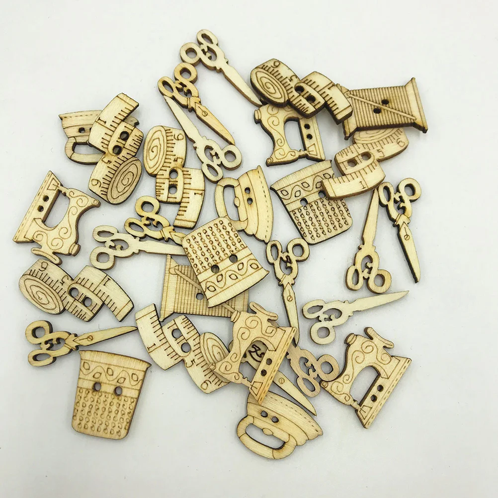 

Wooden Buttons Shapes Wood Crafts Craft Unfinished Cutouts Cartoon Snaps Creative