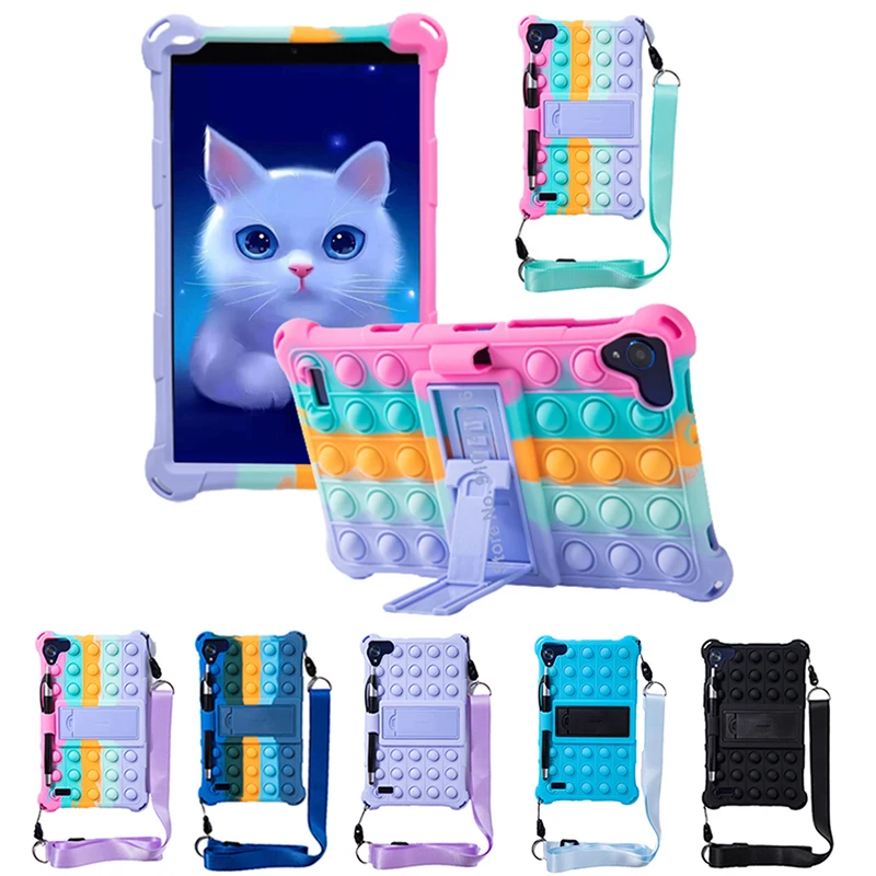 For Samsung Galaxy Tab A 8.0 T290 T295 T297 Case Soft Push Bubble Silicon Kids Tablet Cover for SM-T290 SM-T295 Kickstand Case