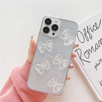 fashion cute clear epoxy colorful bow girl soft case for iphone 11 12 13 pro max 7 8 plus xr x xs se 2020 anti drop cover fundas