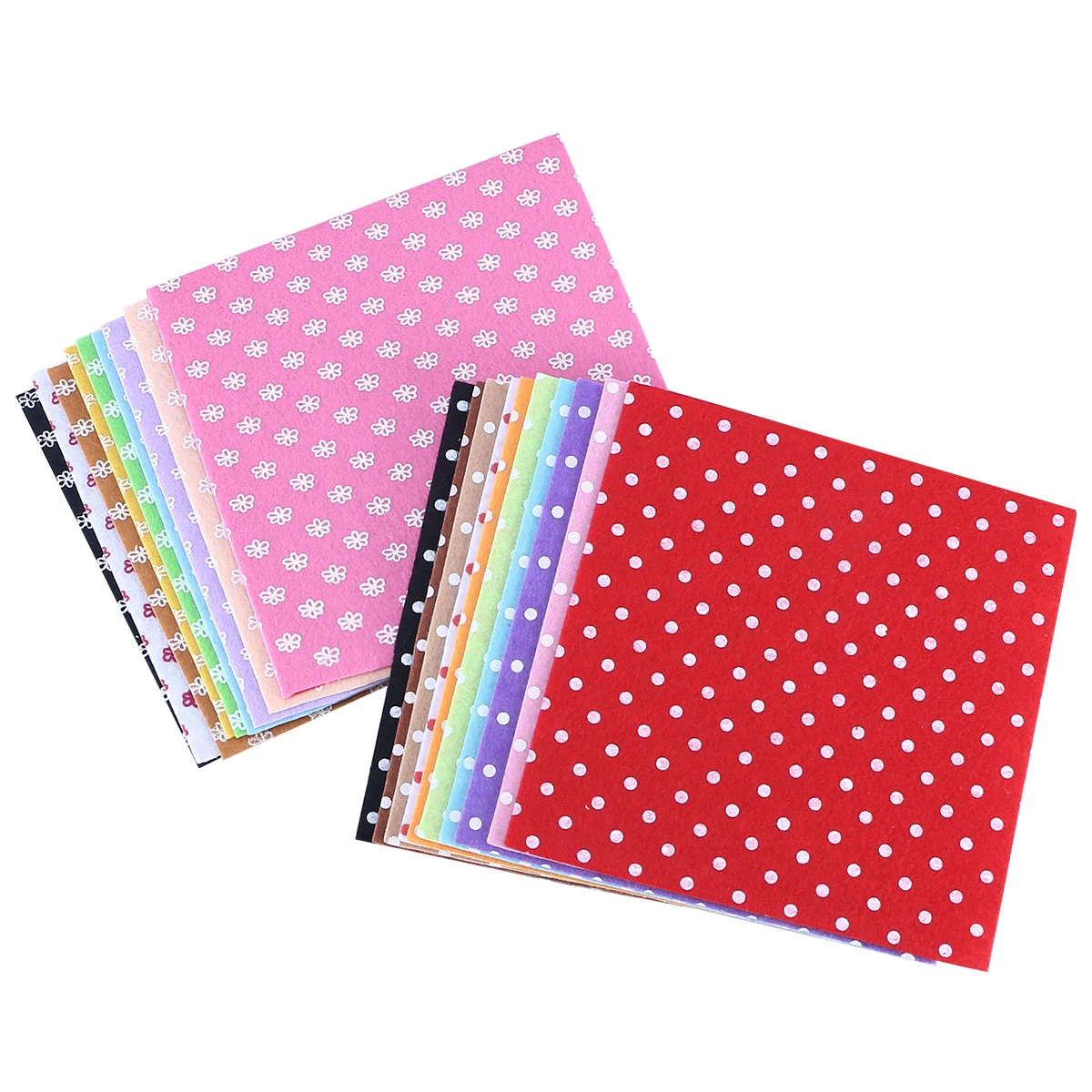 

DIY Polyester Patterned Felt Fabric Squares Sheets Assorted Colors Nonwoven Flower Dot Printed Fabrics for Sewing Craft