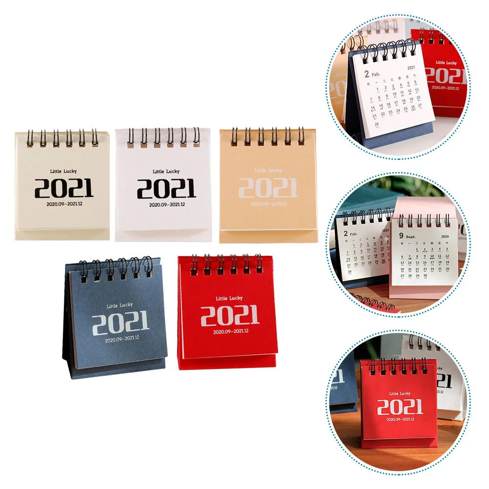 

Calendar Desk New Year Coil Notepad Kraft Paper Office Small Desktop Colorsimple Tabletop Pad