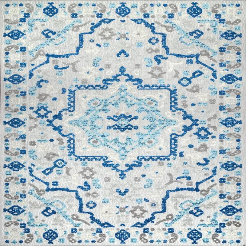 

Classy Contemporary Blue 3'x 5' Indoor/Outdoor Accent Rug: Add Elegance and Comfort to Your Room.