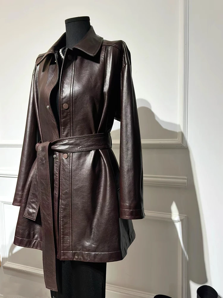 Корейская серия гонконгское кожаное пальто в стиле ретро верхняя одежда для