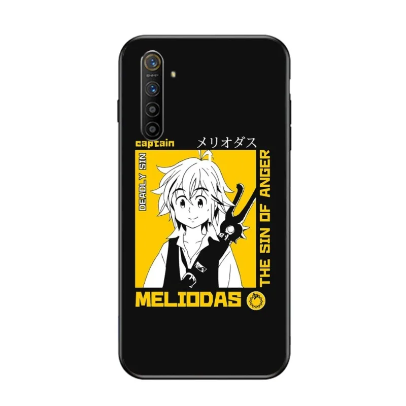 Черный мягкий чехол для телефона с рисунком из аниме Meliodas OPPO Find X5 X3 X2 A93 Reno 8 7 Pro A74 A72