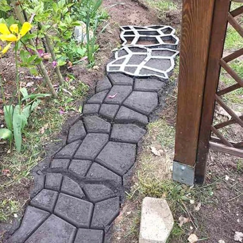 

DIY Road Maker Reusable Mould Concrete CemeHome Garden Walk Pavement Cement Mould 9 Grid Reusable Stonnt Stone Walk Paving Paver