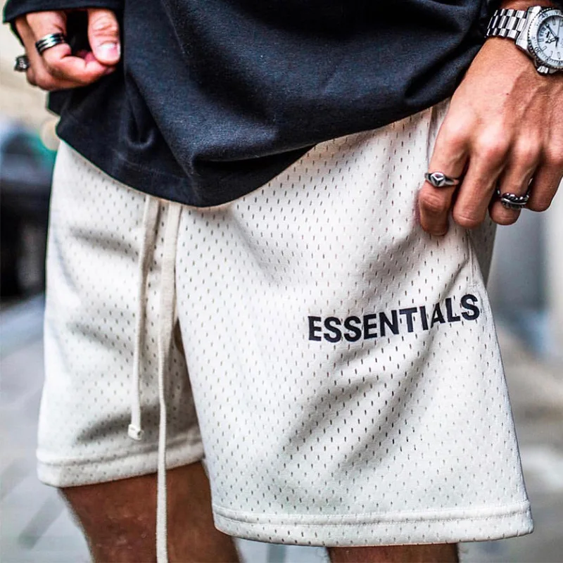 

Trendy Men's Shorts Summer Leisure Sports Fitness Street Letters Large Size Men's Mesh Shorts