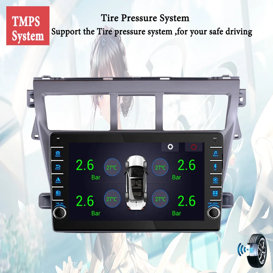 Для Toyota Vios 2007 - 2013 Автомобильный видео музыкальный плеер Gps навигатор монитор