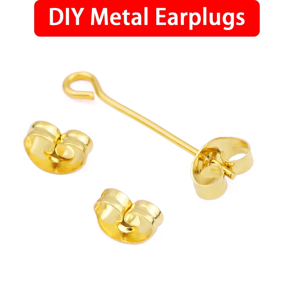 3x6 мм 50-300 шт. свободные золотые беруши из нержавеющей стали металлические