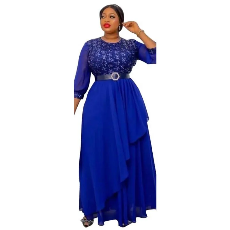 

Халаты, Африканское платье макси, женское платье с рукавом 3/4, африканская одежда с блестками, летнее Новое шифоновое платье Дашики, африкан...