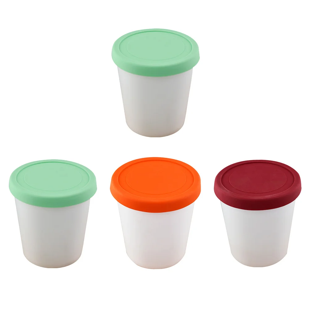 

Cups Ice Cream Dessert Cup Container Freezer Storagepp Yogurt Lidpudding Containers Tub Reusable Round Tubs Salad Packing Bowl