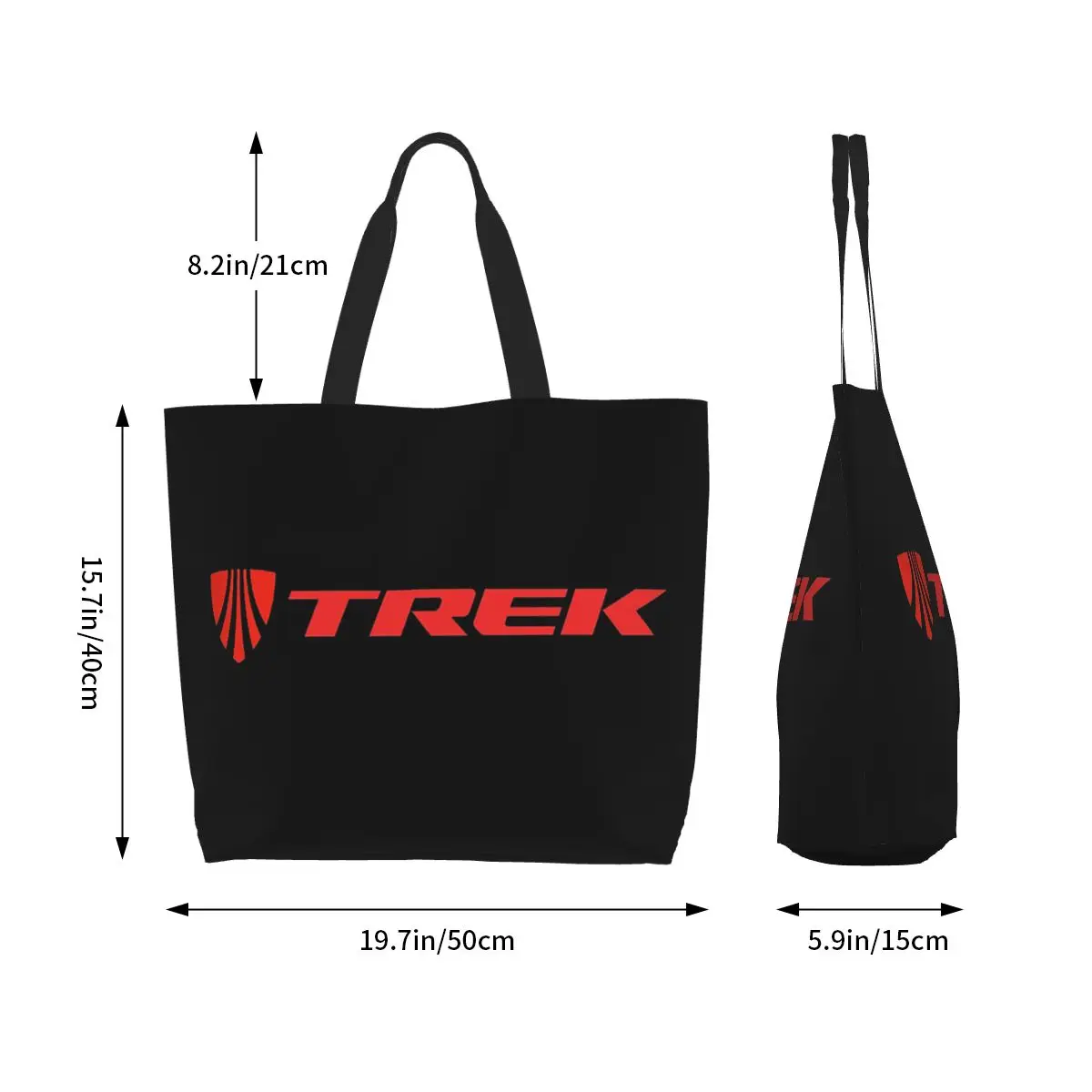 Фото Сумка-тоут с логотипом Trek Bike, холщовая сумка на плечо большой вместимости, продуктовая сумка для покупок для женщин №2