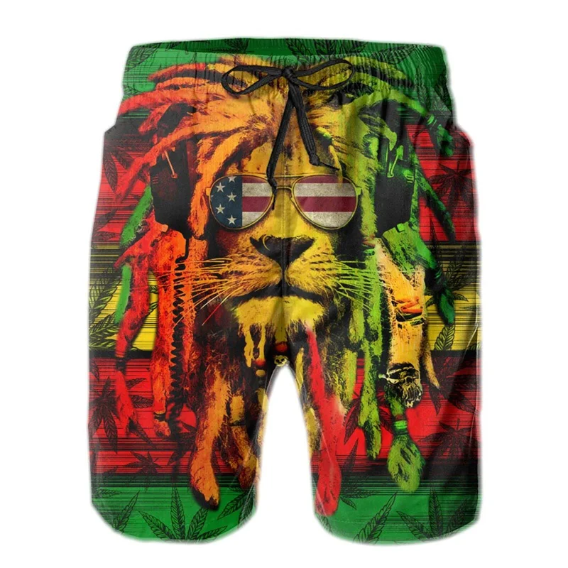 

Punk Graffiti Lion Skull Graphic Shorts Pants 3D Printed Hip Hop y2k Board Shorts Summer Hawaiian Swimsuit Cool Surf Swim Trunks