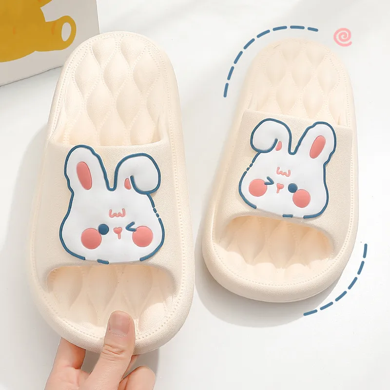 Big Size Summer Women Men's Slippers Thick Flats Platform Beach Slides Soft Bath Cartoon Sandals Outdoors Massage Couple Shoes