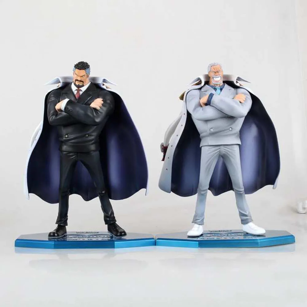 

One Piece POP Karp Vice Admiral Luffy Grandpa Black White Interchangeable Head Doll Hand PVC Aftion Model Figure Toys Gifts