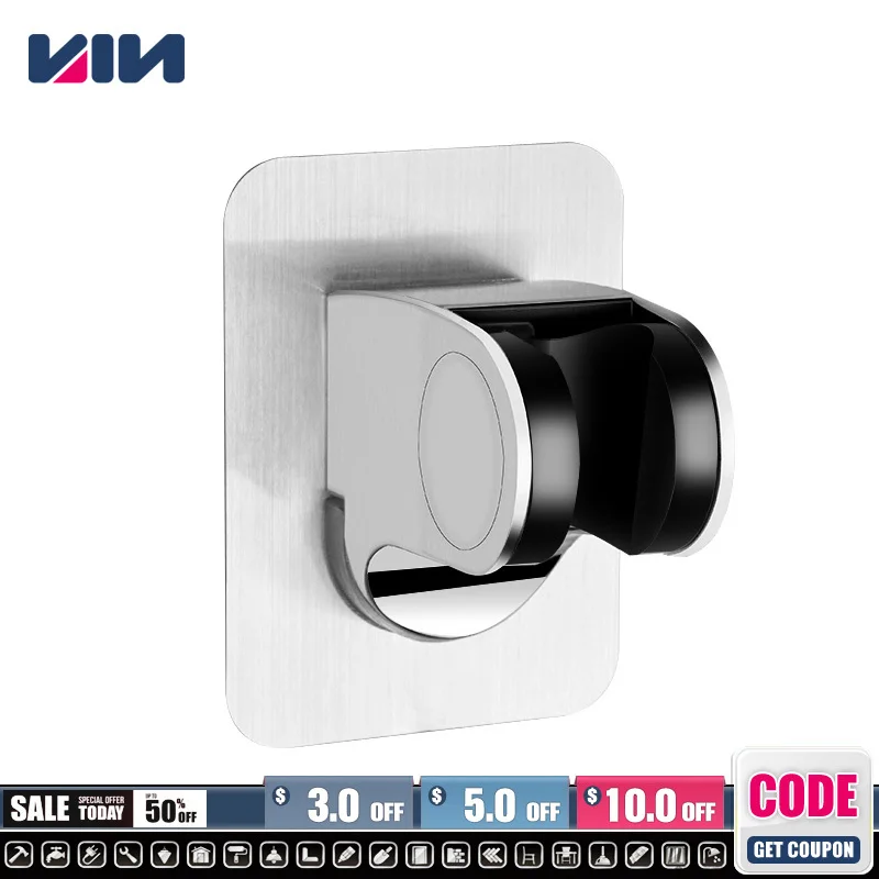 

Adjustable Universal Shower Head Holder Punch Free Bathroom Bidet Shower Head Stand Bracket Wall Mounted Kitchen Accessories