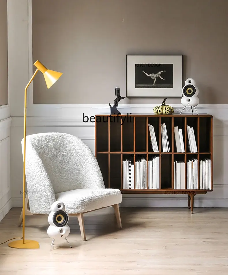 yj Диван для отдыха из скандинавской ткани кресло чтения средневековое с высокой