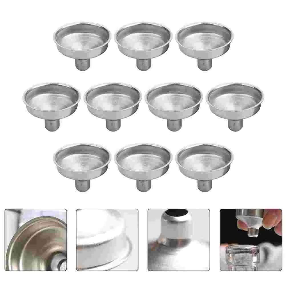 

10 Pcs Dry Ingredient Funnel Stainless Steel Set Resin Filter Cup Jam Set Mini Funnel Large Liquid Transferring Funnels