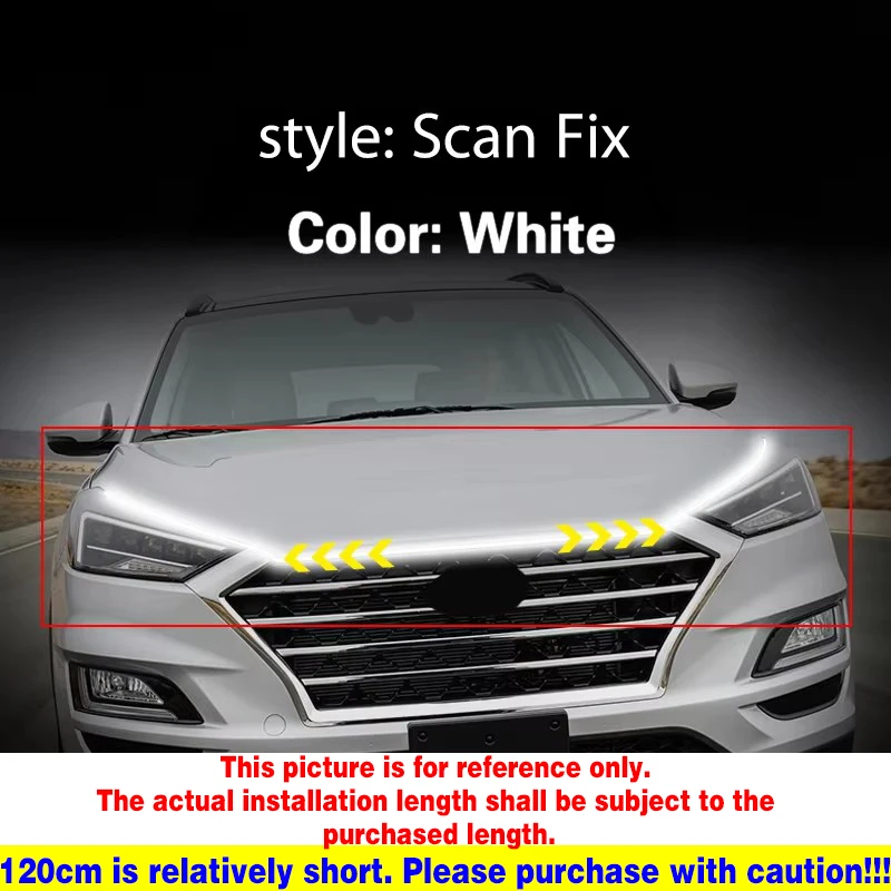 

Светодиодные автомобильные фонари на капоте, универсальные лампы, окружающее освещение для Hyundai Tucson 2016-2020, дневные ходовые огни Start-Scan DRL