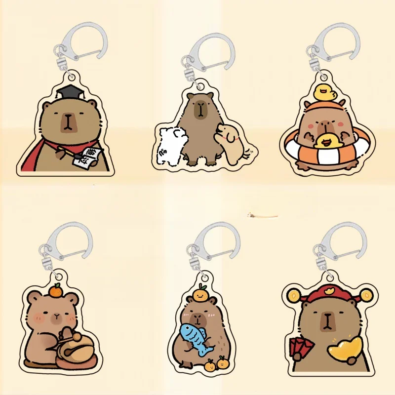 Kawaii Kapybara морская свинка акриловый брелок милый дельфин забавный маленький