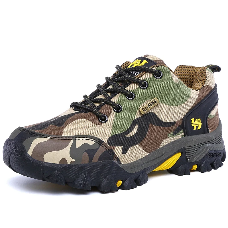 CAMEL JINGE Fashion Camouflage Trekking Hiking Shoes Men Waterproof Sneakers Men Couple Outdoor Breathable Climbing Tourism Shoe