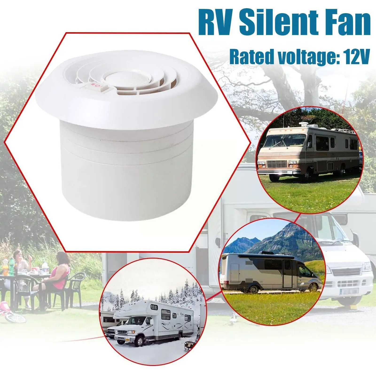 

60CFM Exhaust Fan 12V Cooling Effective Mute Roof Trailer Ventilation Install ABS Caravan Easy Motorhome Mount Ceiling RV E4W6