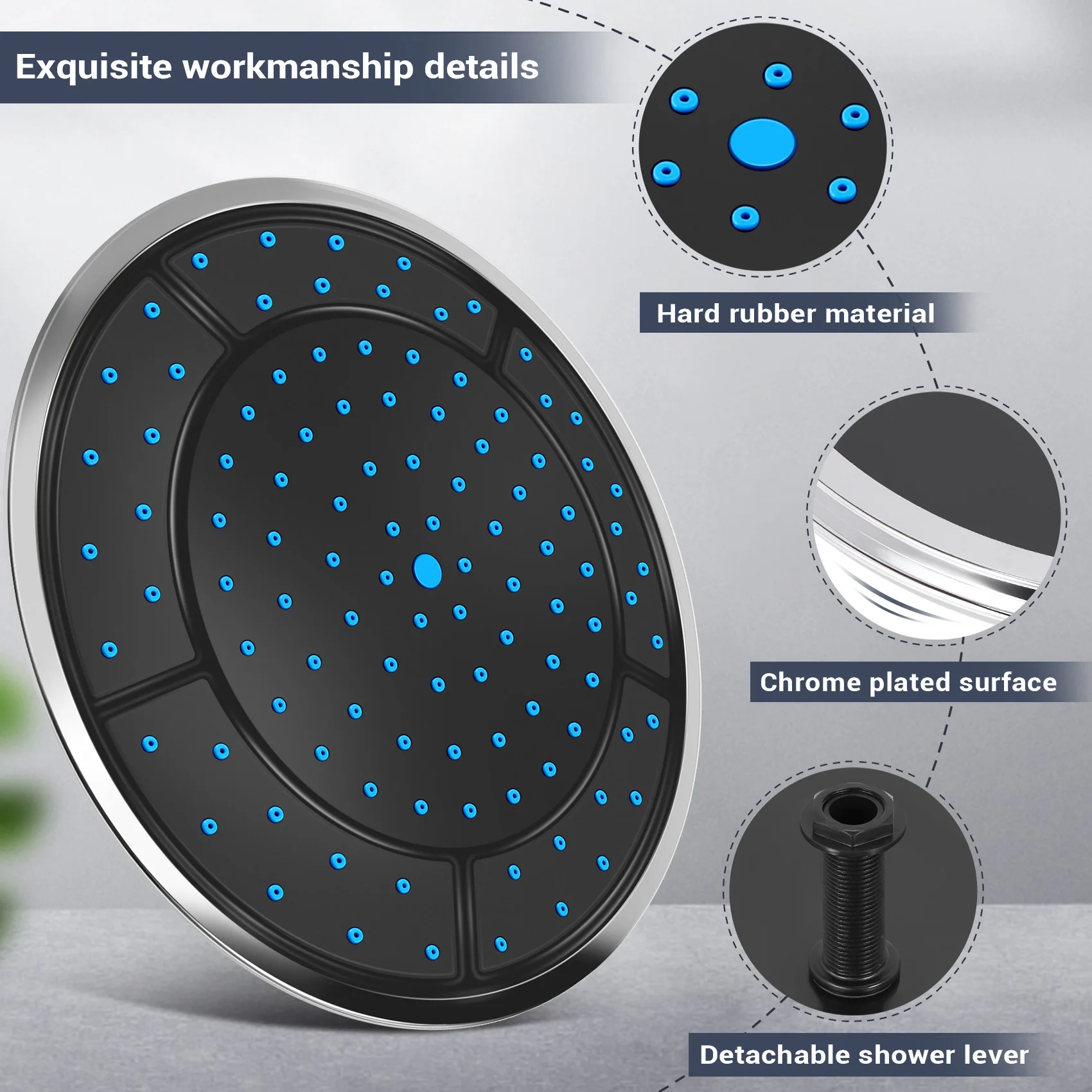 1 шт. 25 см пластиковая круглая форма насадка для душа с питанием от дождя верхняя