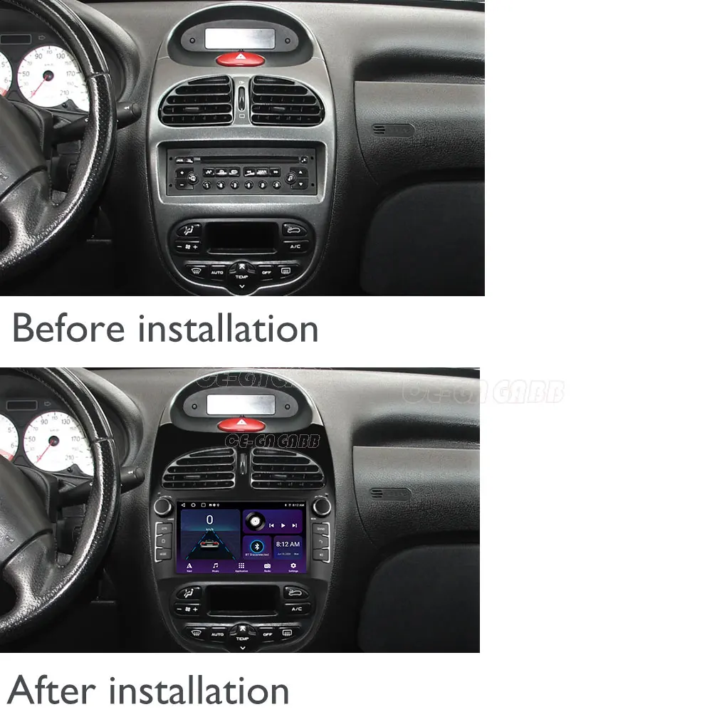 Фото 7-дюймовый Android 16 Carplay для PEUGEOT 206 206CC 206SW 2000-2008, автомобильный мультимедийный плеер, навигация, Wi-Fi, сенсорный экран №3
