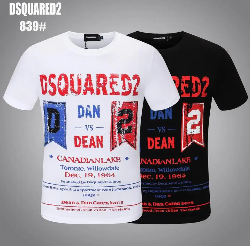 

Dsquared2 Summer Men's Women's Printed LettersRound Neck Short Sleeve Street Hip Hop Pure Cotton Tee T-Shirt