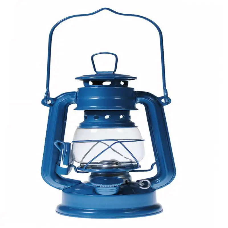 

Free shipping of 4 - Kerosene Oil Lantern Emergency Hanging Light Lamp - Blue - 8 Inch Edc scissors Camping equipment Travel fi