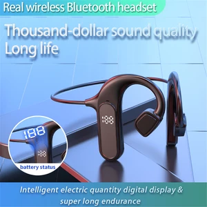 VG09 Bone Conduction Headphone Wireless Bluetooth Digital Earphone 3D Bass Mic Stereo Earbuds Outdoo