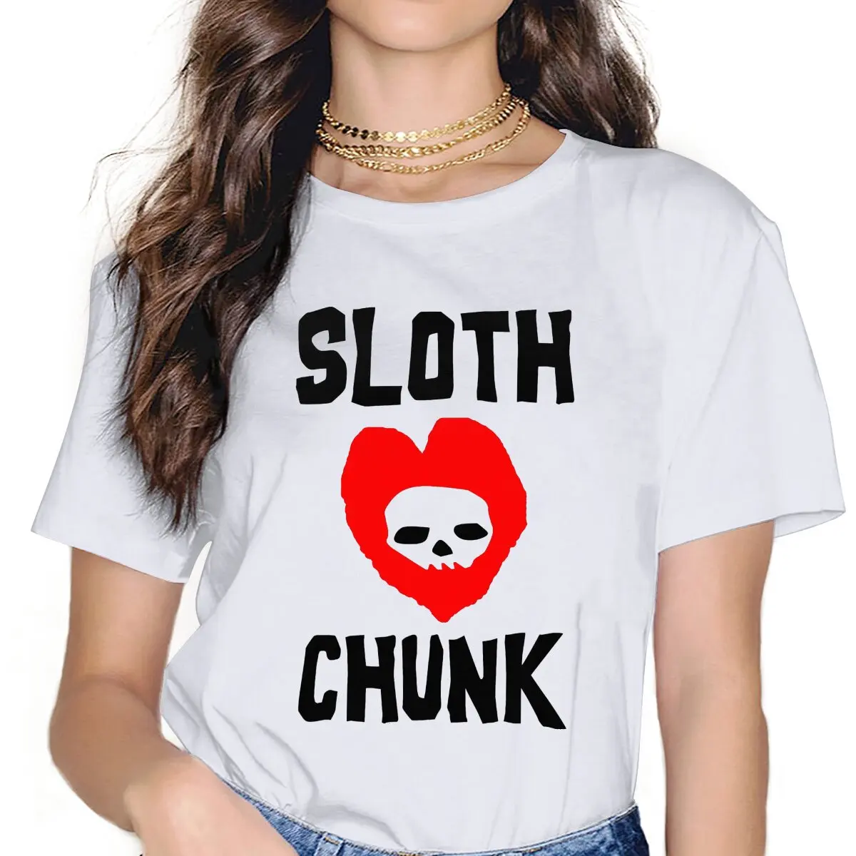 

Women Sloth Love Chunk T Shirt The Gooines Mikey Walsh Film Clothing Vintage Short Sleeve Crewneck Tees Gift Idea T-Shirt