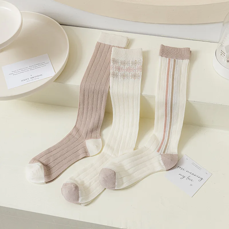 

Stripe Stockings Women Socks Sweet Korean Style Trendy Cotton Sock Woman Long Ladies Sock Spring Summer Casual Soft Cute Sock