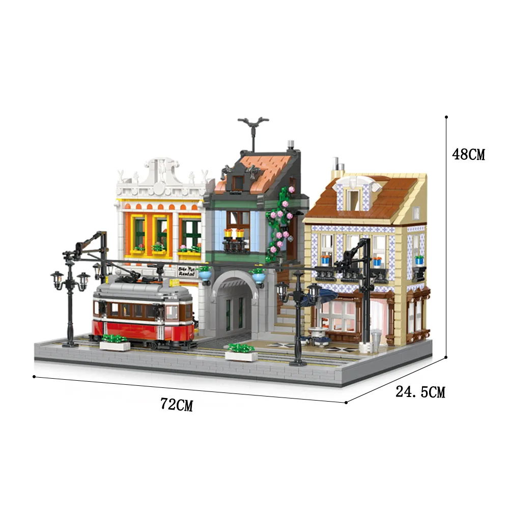 Креативный эксперт городская улица вход станция поезда 89132 кубики Moc модульная