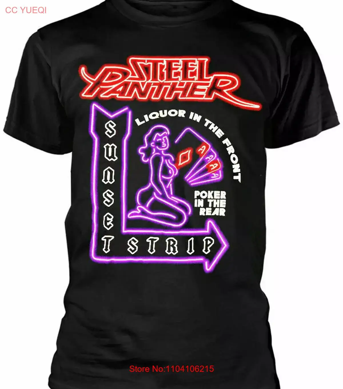 Черная футболка унисекс Steel Panther Sunset Strip Все размеры от S до 45XL XY405