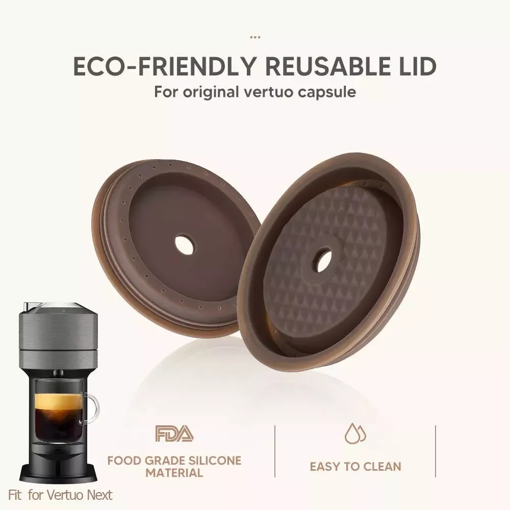 

ICafilas Reusable Silicone Cover for Nespresso Vertuo Capsule Disposible Original Coffee Caps Filter for Vertuo Next Machine