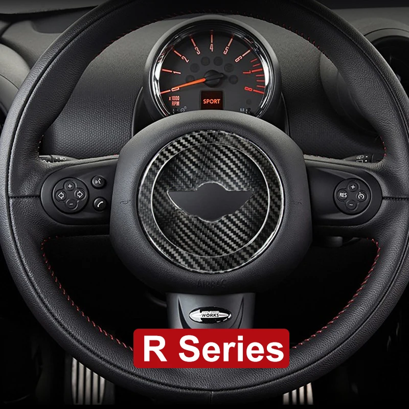 Фото Для MINI ONE Cooper S JCW R55 R56 R60 R61 F54 F55 F56 F57 F60 Автомобильный руль, декоративная крышка, внутренняя наклейка, аксессуары №4
