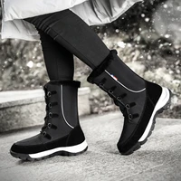women boots winter keep warm quality mid calf snow boots ladies lace up comfortable waterproof booties