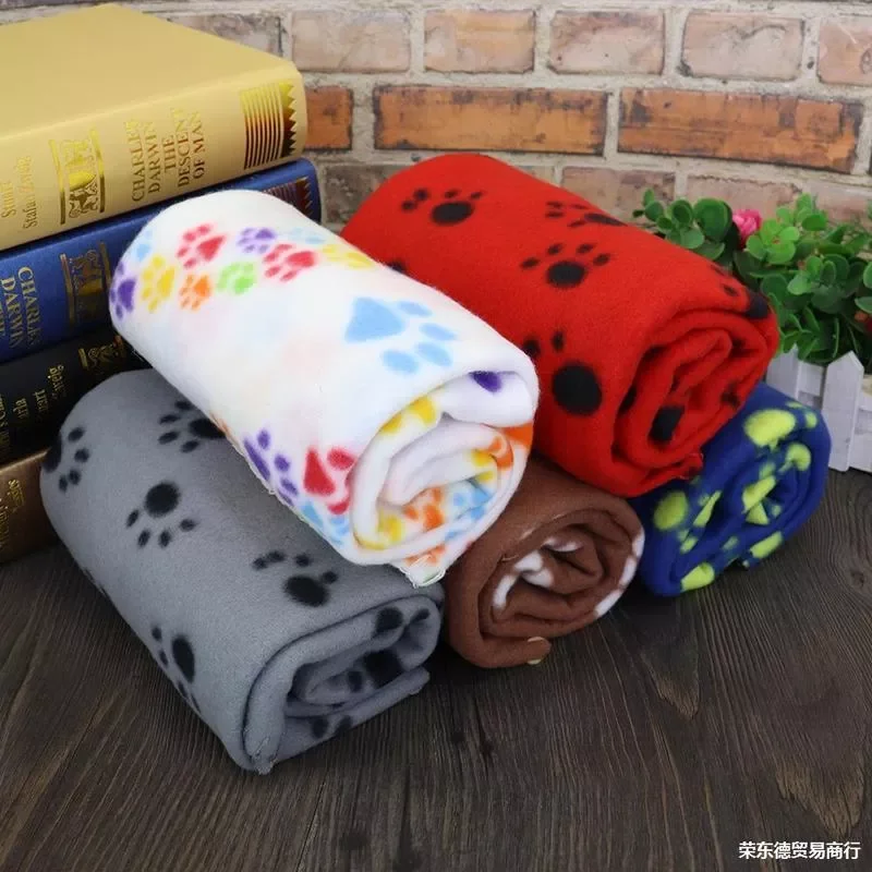 

Paw Print Dog Blanket Soft Warm Dog Cat Bed Mat Puppy Dogs Sleeping Blankets Bath Towel For Small Medium Large Dogs Cats Pug