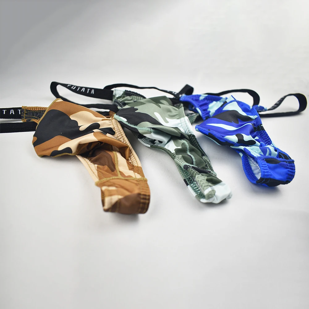 

Мужские сексуальные брифы Танга выпуклый Pouch стринги трусы бикини трусы с заниженной талией дышащие трусы камуфляжные чувственные Новинка ...