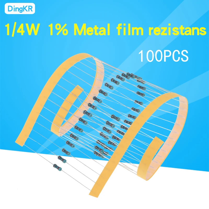 

Металлический пленочный резистор 1/4 Вт 100, 1R ~ 10M 100R 220R 1K 1% K 1,5 K 2,2 K 10K 22K 47K 4,7 K 100 100 1K5 2K2 4K7, сопротивление 220 шт.