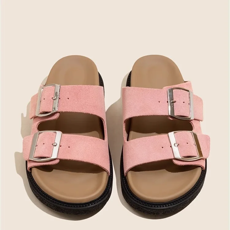 Женские туфли женские тапочки уличные низкие сланцы на платформе Мягкие Летние