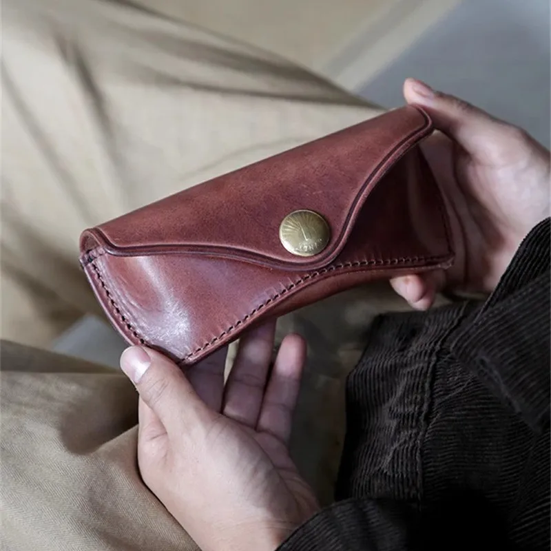 PNDME organizer designer genuine leather men's women's glasses bag outdoor travel natural real cowhide glasses protection bag