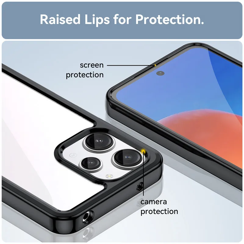 For Xiaomi Redmi 12 Case Redmi 12 Cover Colorful Soft Edge Silicone Transparent Shockproof Bumper For Redmi 12 Fundas 6.79 inch