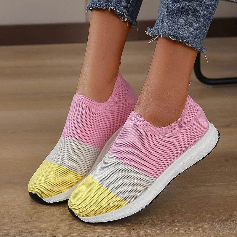 

Fashion Korean Spring Female Sneakers Women Shoes Mixed Colors Ladies Nice Pop Breathable Walking Slip On Casual Vulcanize Shoes