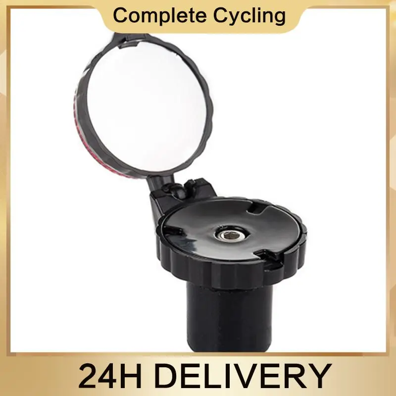 

1pc Mini Bicycle Bike Handlebar End Adjustable Rearview Mirror With Warning Light Rotate Mountain MTB Bike Cycling Accessories