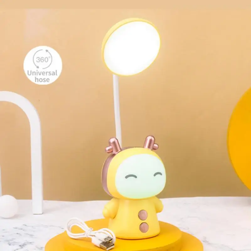 

Лампа для чтения, USB, светодиодная, кавайная настольная лампа, детская настольная лампа для защиты глаз, мультяшная яркая Ночная лампа