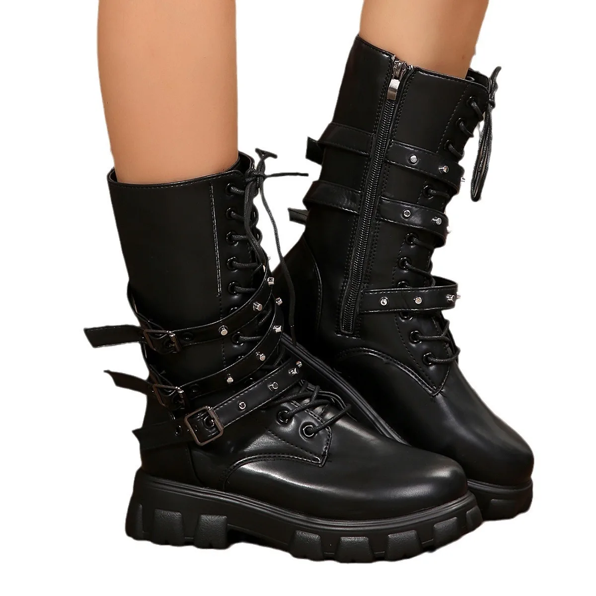 Рок-туфли женские роскошные дизайнерские резиновые сапоги зимняя обувь на