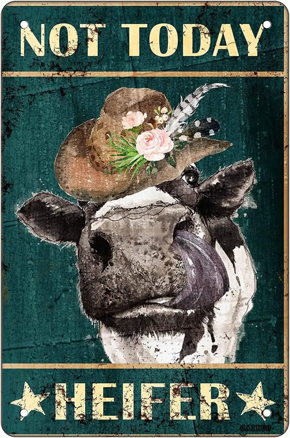 Not Today Heifer-сверхпрочный металлический жестяной знак на заказ винтажный настенный